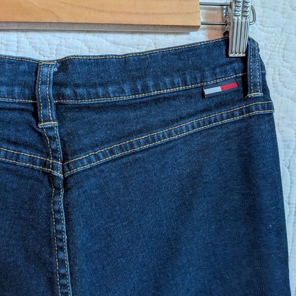 Vintage Y2K Tommy Jeans Dark Wash Boot Cut Pocketless Low Rise Size 9 - Picture 7 of 8